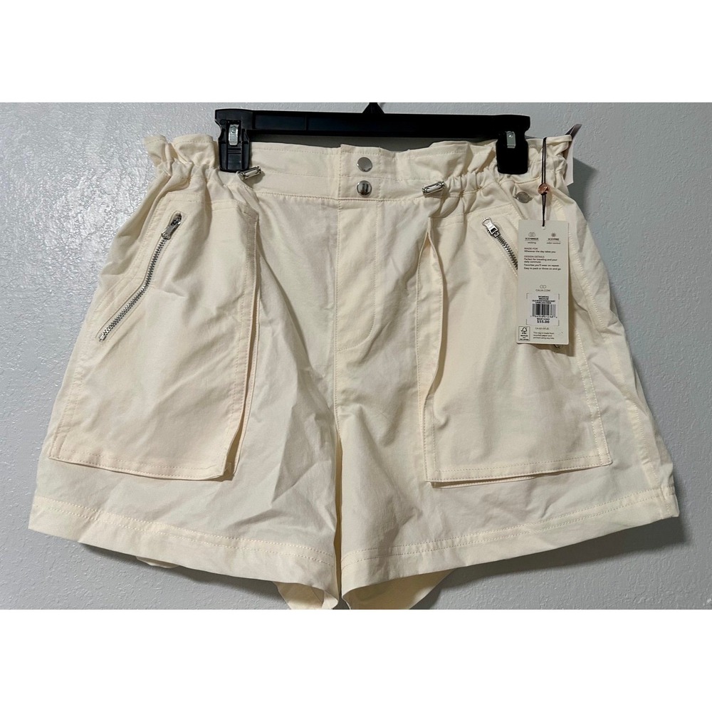 CALIA Woven Paperbag Shorts Womens Medium Unbleached New Cargo Utility WAX12303